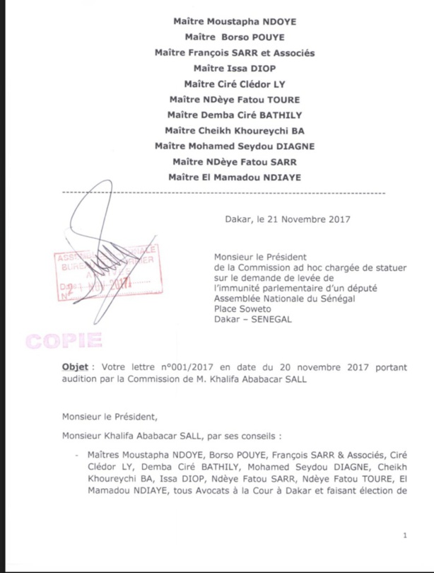 Khalifa Sall répond à la commission ad hoc Khalifa Sall répond à la commission ad hoc