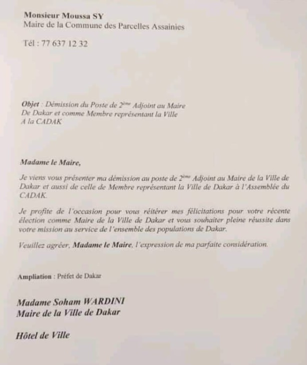 Mairie de Dakar : Moussa Sy claque la porte