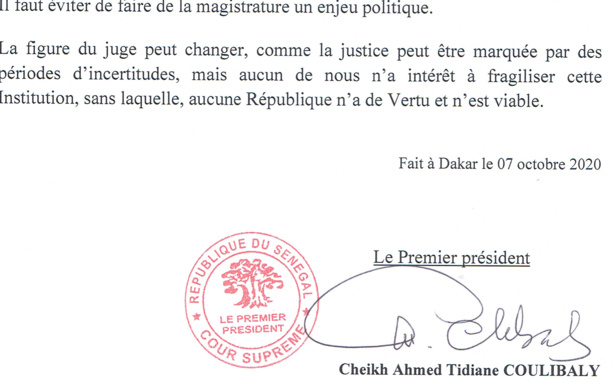 Crêpage de chignons dans la justice : le premier Président de la Cour suprême hausse le ton Crêpage de chignons dans la justice : le premier Président de la Cour suprême hausse le ton