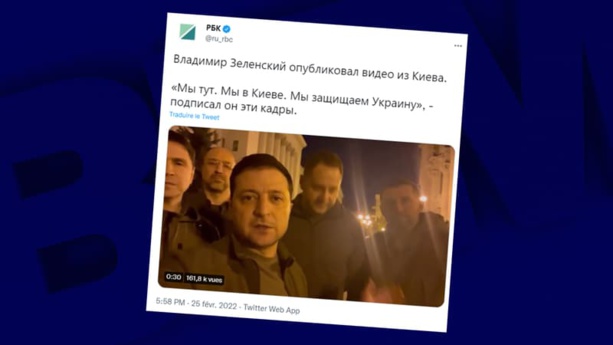 Le président Zelenski s'affiche dans les rues de Kiev : "Nous sommes tous ici, à défendre notre Etat"