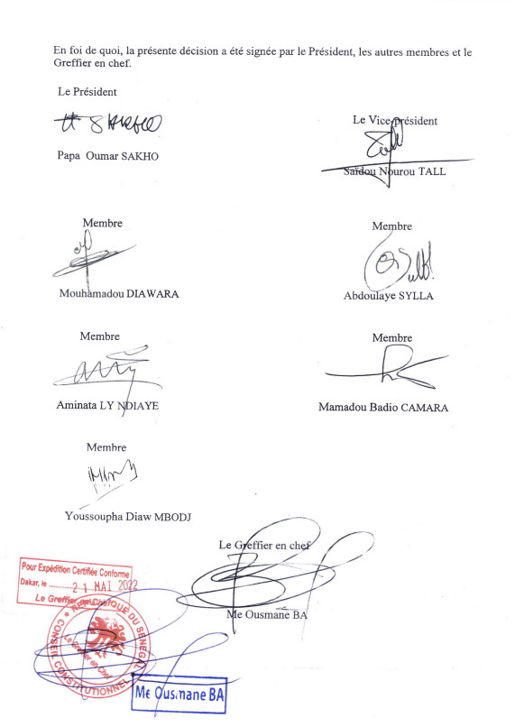 Le Conseil constitutionnel rejette le recours de Gueum Sa Bopp