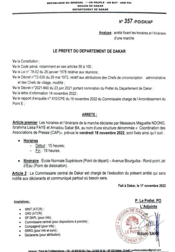 La marche pour la libération de Pape Alé Niang autorisée La marche pour la libération de Pape Alé Niang autorisée