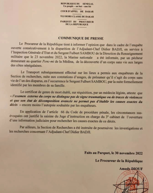 Mort de Fulbert Sambou : ce que révèle le certificat de genre de mort Mort de Fulbert Sambou : ce que révèle le certificat de genre de mort