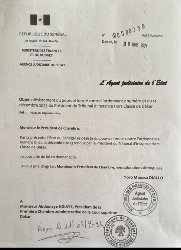 POURVOI EN CASSATION : Sonko réhabilité sur les listes électorales suite au désistement de l'Etat POURVOI EN CASSATION : Sonko réhabilité sur les listes électorales suite au désistement de l'Etat