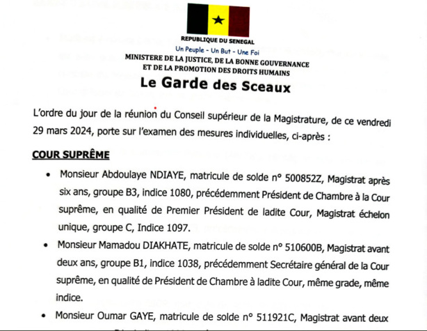Conseil supérieur de la Magistrature : Macky Sall chamboule la justice avant son départ Conseil supérieur de la Magistrature : Macky Sall chamboule la justice avant son départ