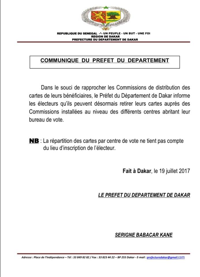 Des commissions installées dans les centres de vote pour le retrait des cartes