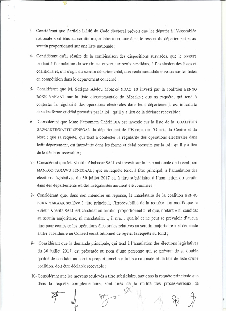 Le Conseil Constitutionnel valide les résultats du scrutin