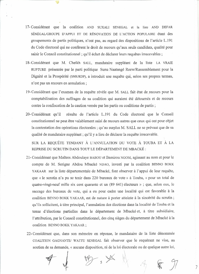 Le Conseil Constitutionnel valide les résultats du scrutin