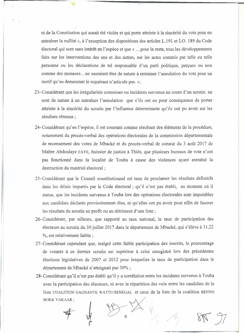 Le Conseil Constitutionnel valide les résultats du scrutin