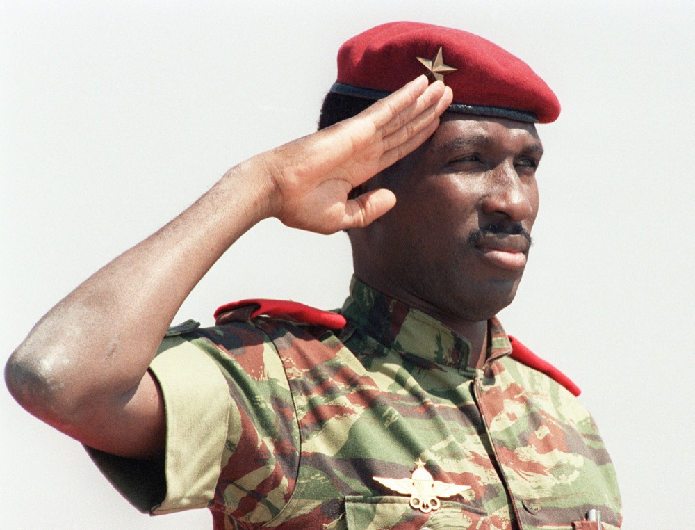 Le capitaine Thomas Sankara le 31 août 1996. © Alexander Joe / AFP