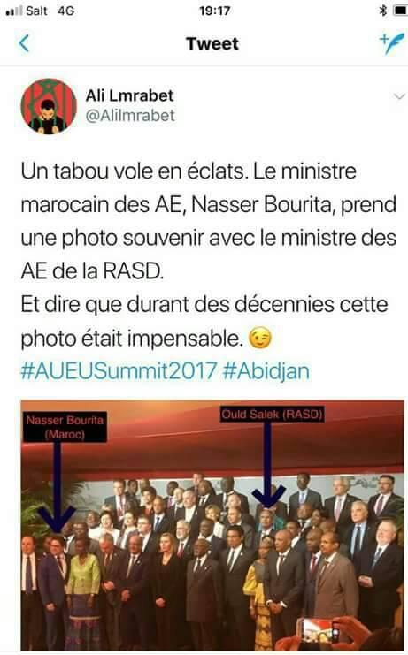 Le MAE marocain Bourita et le MAE sahraoui sur la même photo