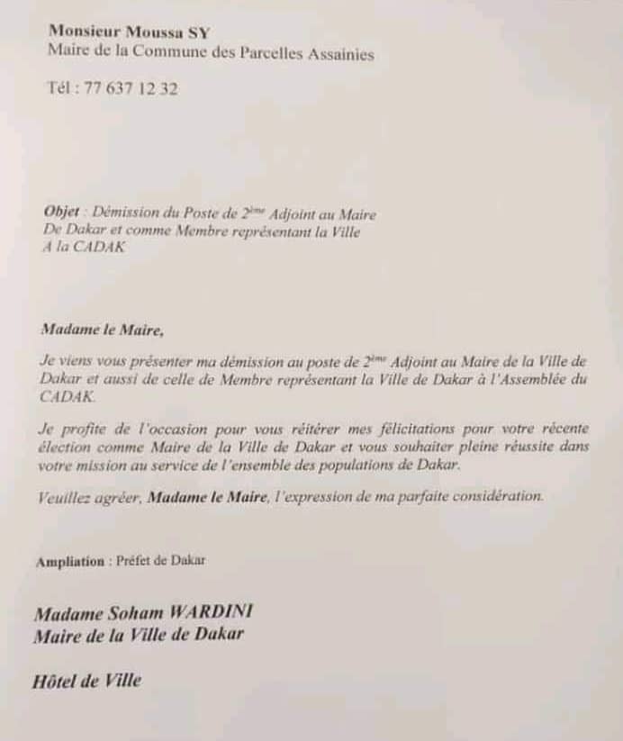 Mairie de Dakar : Moussa Sy claque la porte