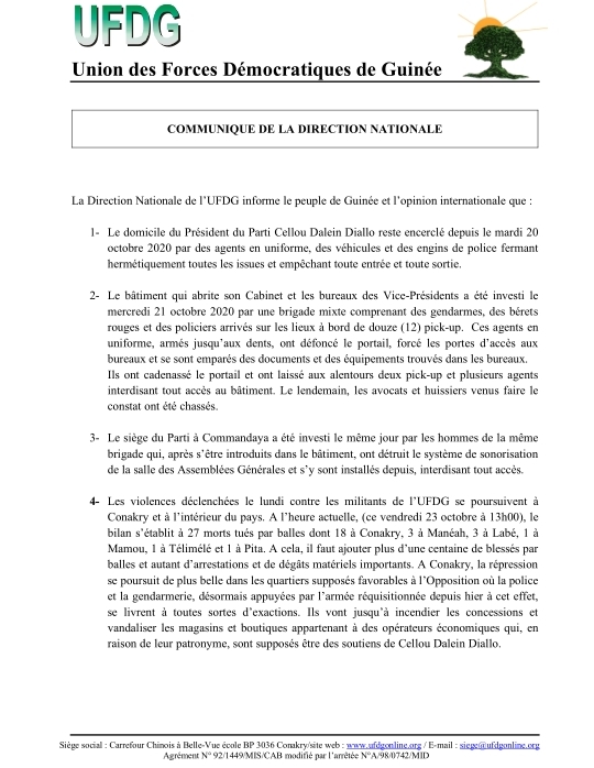 Violences en Guinée : Déjà près de 30 morts