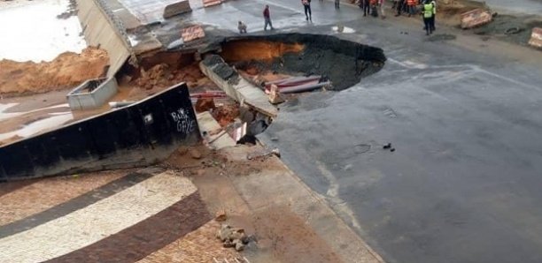 Patte d'Oie : Une partie du pont l'émergence s'affaisse à cause des fortes pluies