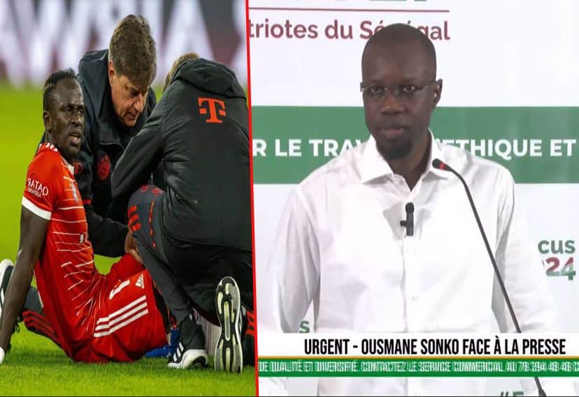 Ousmane Sonko : "Nous prions et souhaitons un bon rétablissement à notre frère, ami et proche, Sadio Mané"