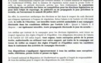 Communiqué du Conseil National de Régulation de l'Audiovisuel (CNRA)