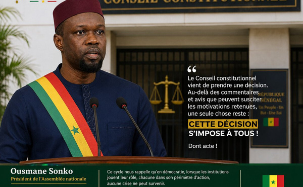 Ousmane Sonko s'incline devant les Sages et réaffirme le rôle de l'Assemblée nationale
